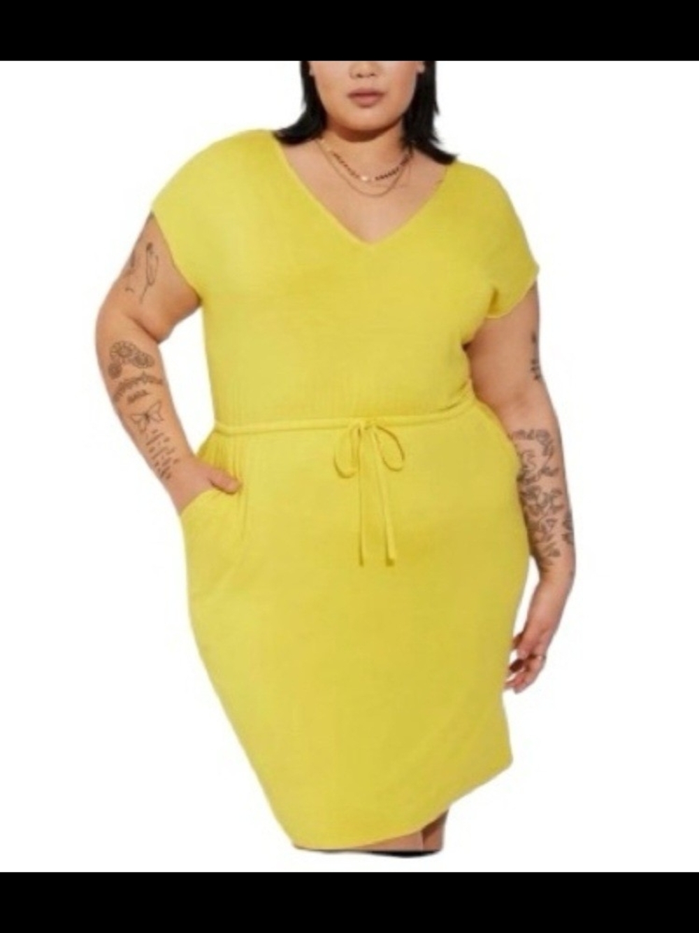 Torrid Yellow Super Soft Knit Drawstring Dress Mini 2 2X